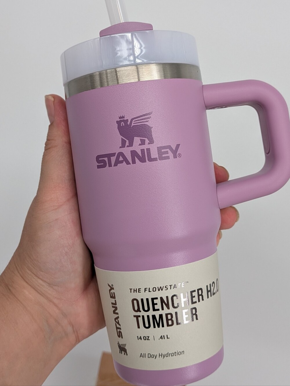 NEW STANLEY cup Quencher H2.O Water Bottle Tumbler 14 OZ 🌸 lilac 8 Hrs Cold